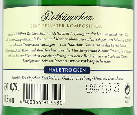 Rotk�ppchen Sekt halbtrocken - Rotk�ppchen Sektkellerei