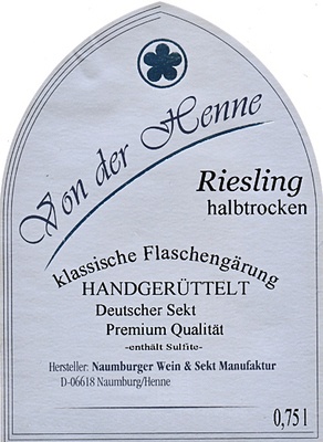Riesling Sekt halbtrocken - Naumburger Wein- und Sektmanufaktur