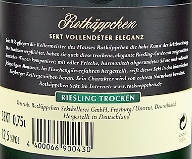 Rotk�ppchen Sekt Riesling trocken - Rotk�ppchen Sektkellerei